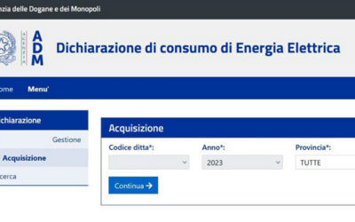 I nostri servizi: Dichiarazione Annuale di Consumo Energia Elettrica